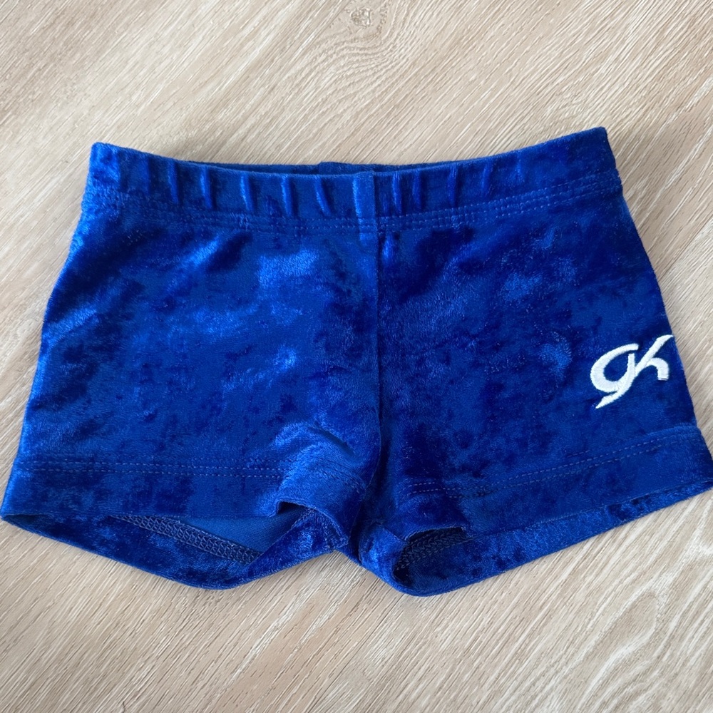 GK Gymnastics Blue Velvet Shorts